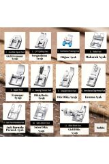 11 Parça Ev Tipi Aile Dikiş Makinesi Ayak Seti Singer Janome Pfaff Zetina