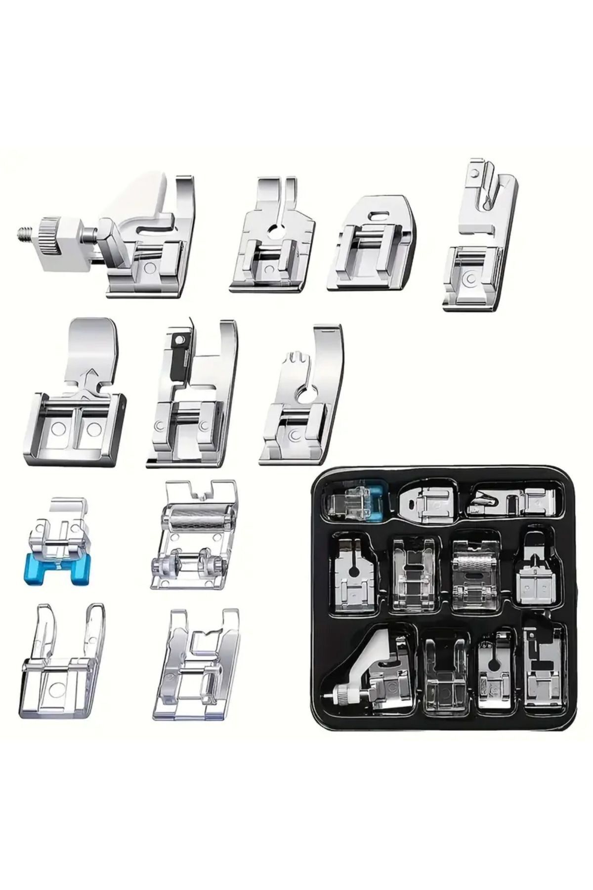 11 Parça Ev Tipi Aile Dikiş Makinesi Ayak Seti Singer Janome Pfaff Zetina