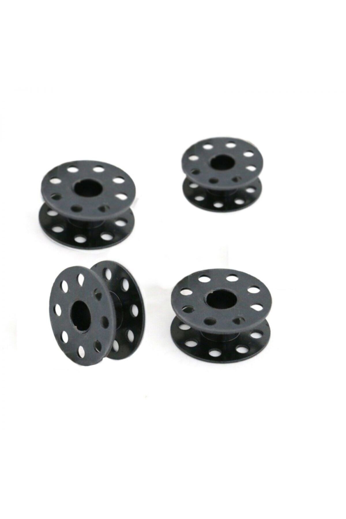Sanayi Tipi Düz Dikiş Makinası Metal Delikli Siyah Masura (4 Adet) Siyah Masura