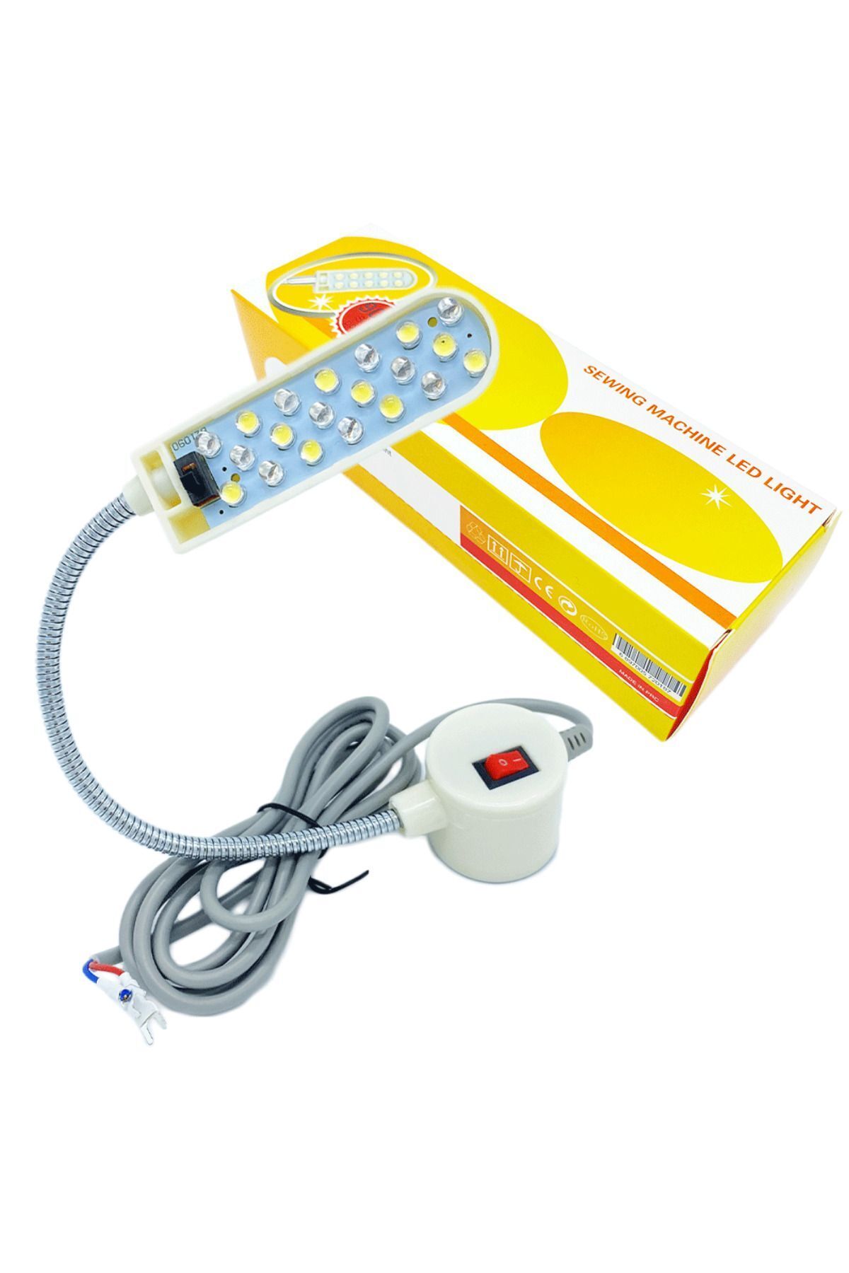 Dikiş Makinesi LED Lamba Spiralli Beyaz-Mor 20 LED