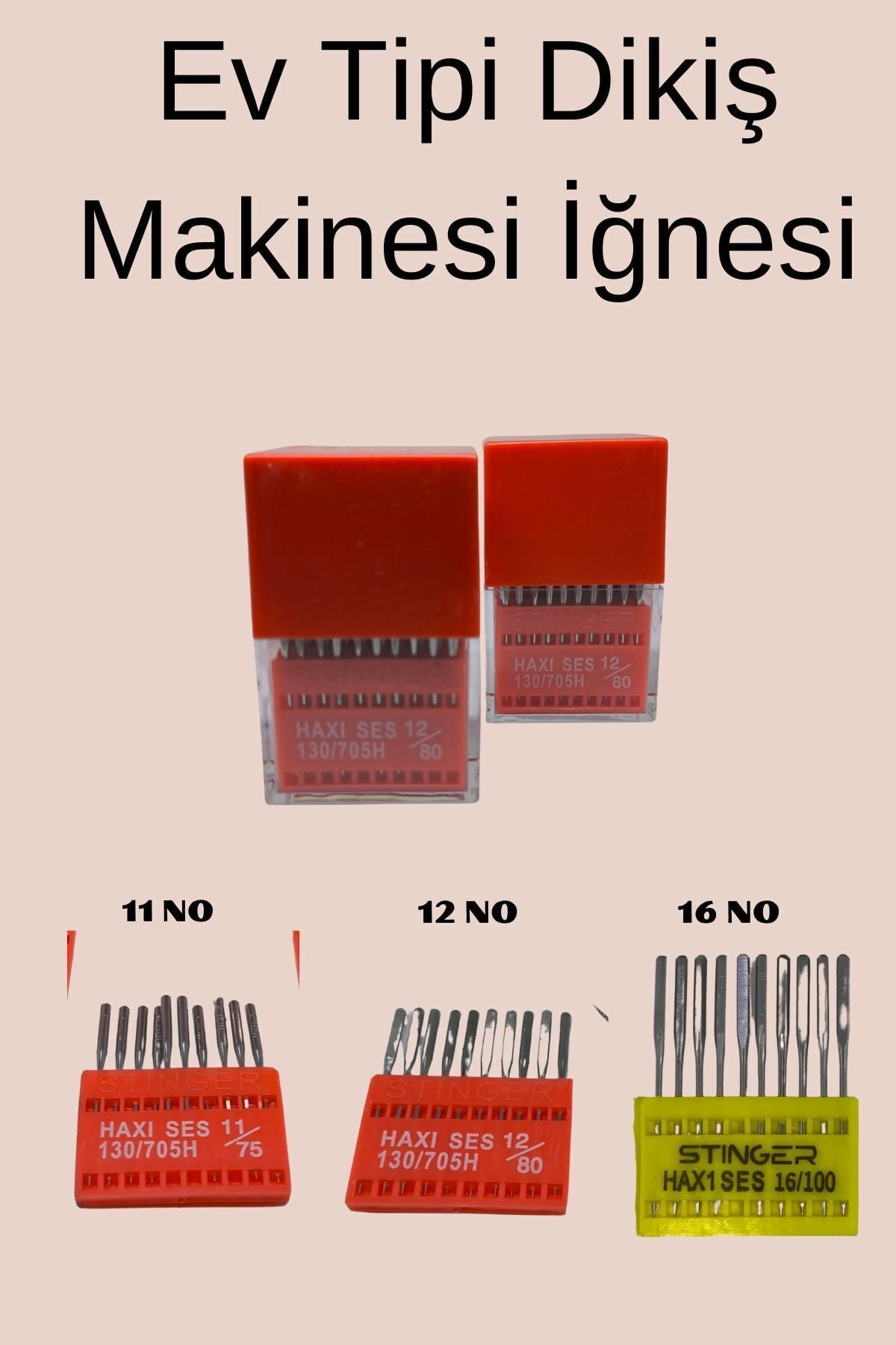 Singer Zetina Bernina Janome Uyumlu 11-12-16 Ev Tipi Dikiş Makine Iğnesi Toplam 30 Adet