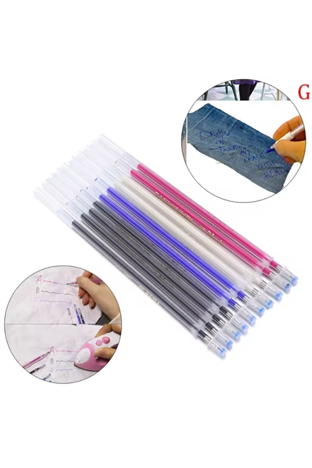 Singer Beko Zetina Pfaff janome Isı ve buhar ile uçan Tekstil ve kumaş çizgi kalemi 8 adet