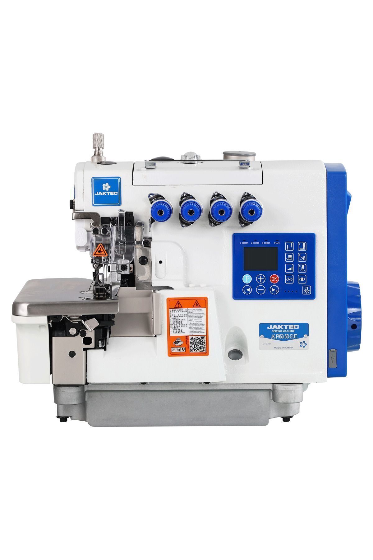 JAKTEC F950 5 İp Elektrikli Otomatik Overlok Makinesi Beyaz